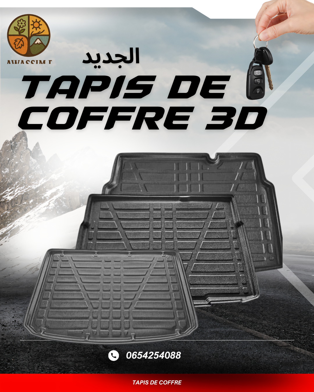 Tapis de coffre 3D silicone