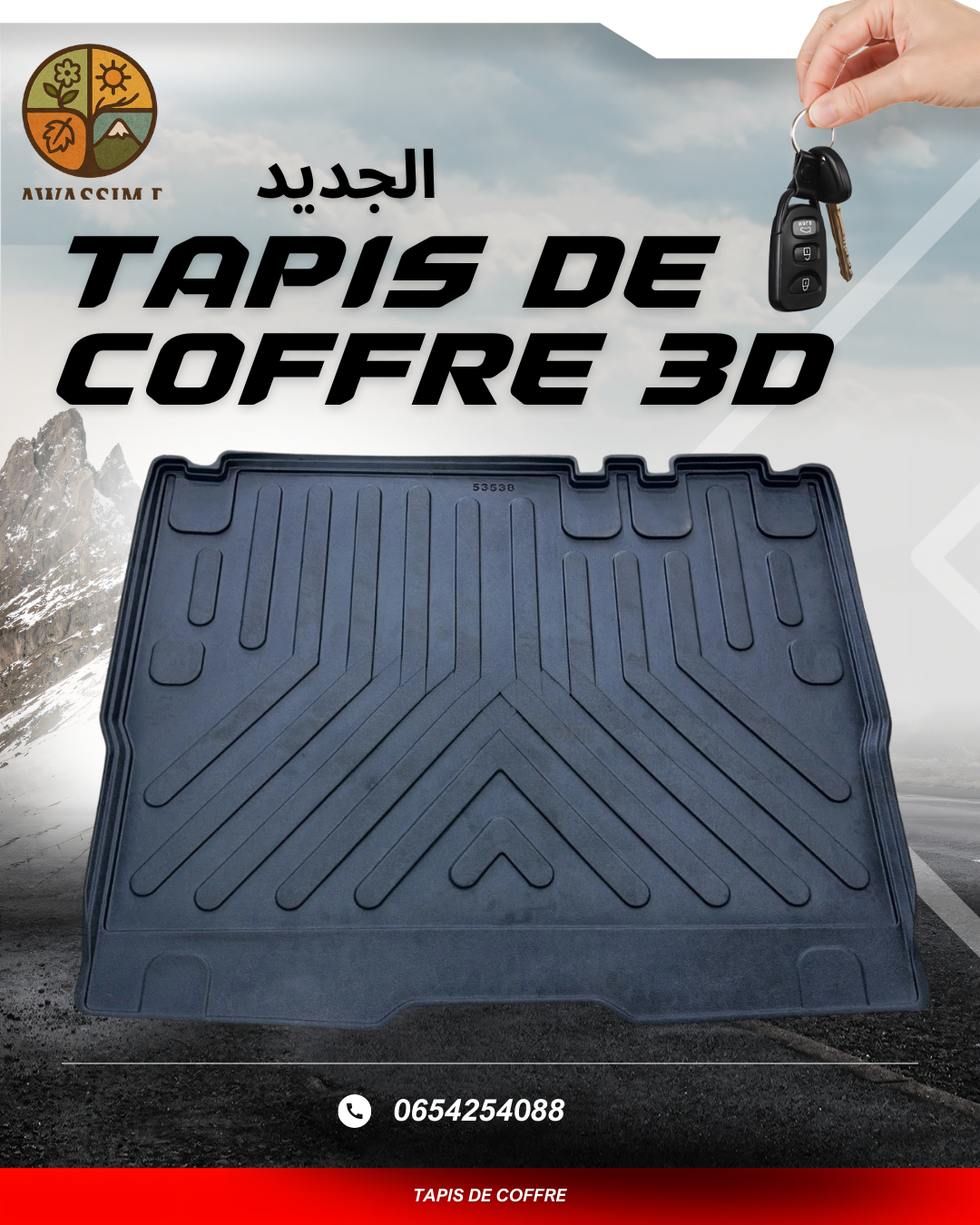 Tapis de coffre 3D silicone