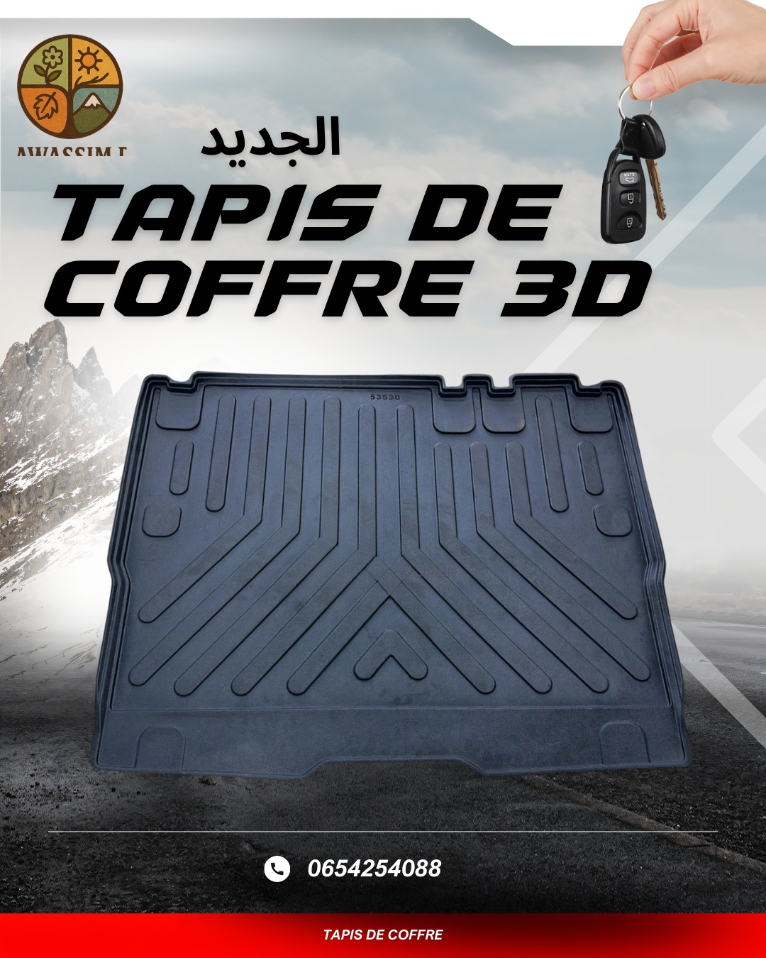 Tapis de coffre 3D silicone
