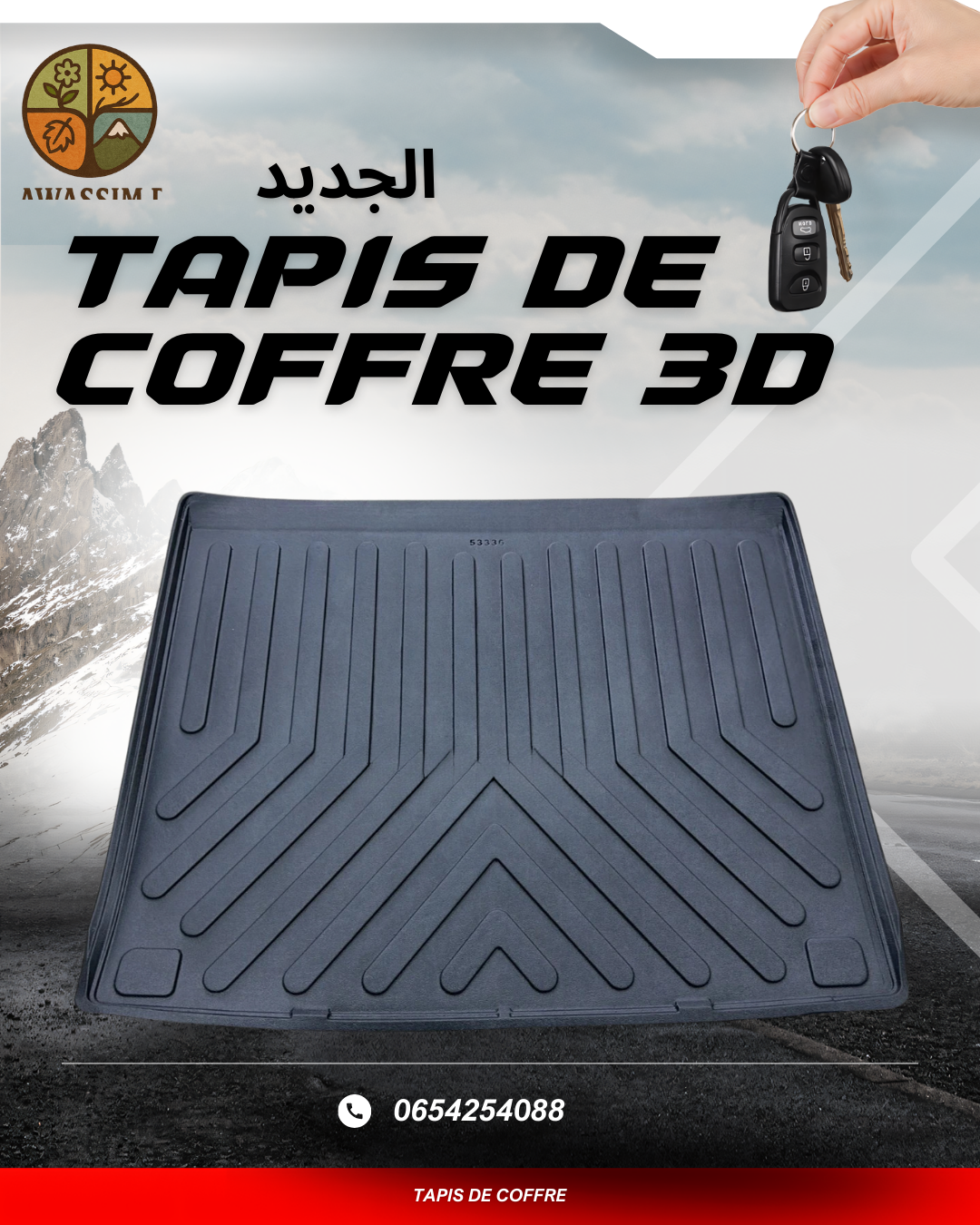 Tapis de coffre 3D silicone